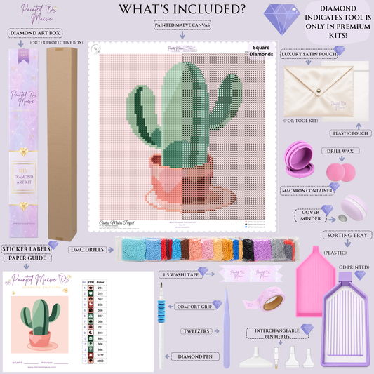 Cactus Makes Perfect: MINI Hand-Rendered Diamond Painting