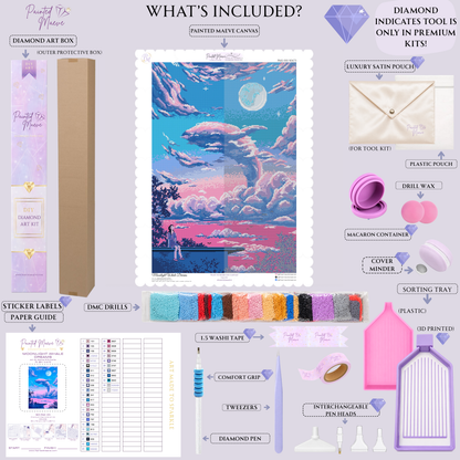 Moonlight Whale Dreams: Hand-Rendered Diamond Painting
