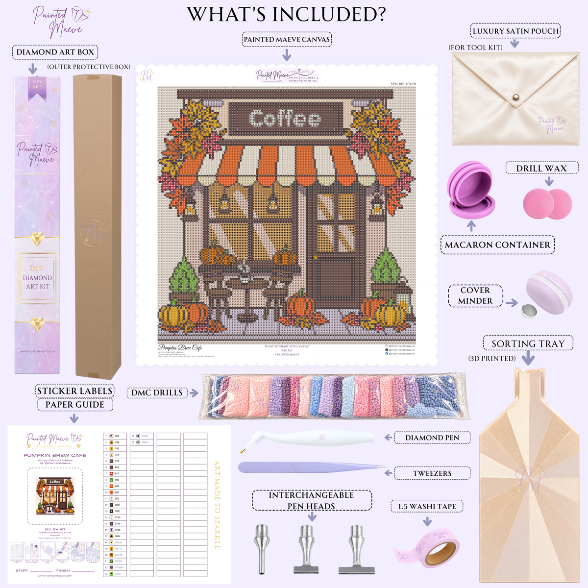 Pumpkin Brew Cafe Hand-Rendered Diamond Painting Collection
