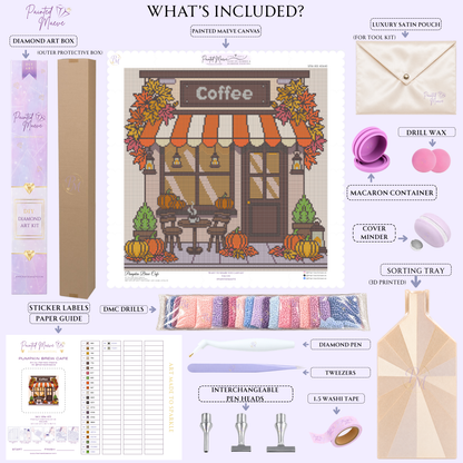 Pumpkin Brew Cafe Hand-Rendered Diamond Painting Collection