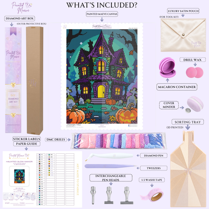 Haunted Glow Manor Hand-Rendered Diamond Painting
