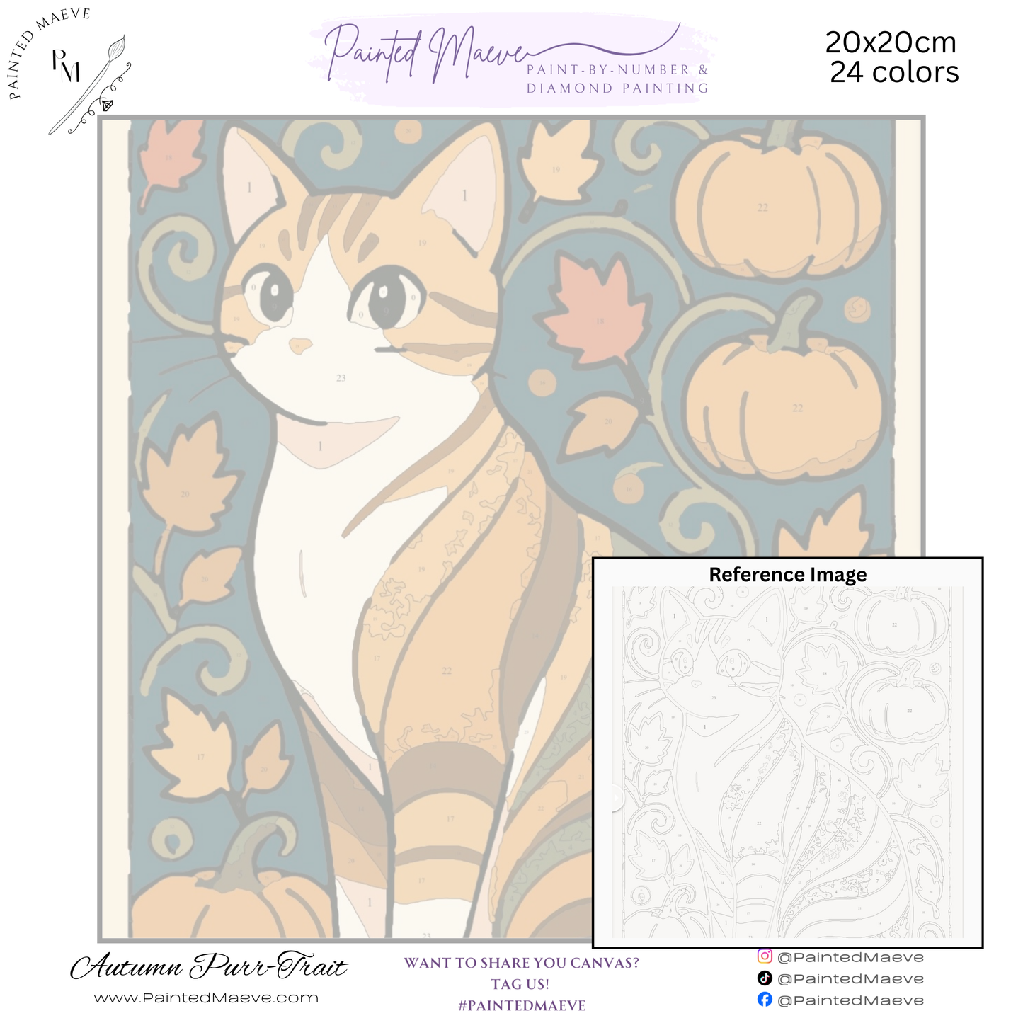 Autumn Purr-Trait: Paint-by-Number Collection (24/36/48 colors | No Frame)