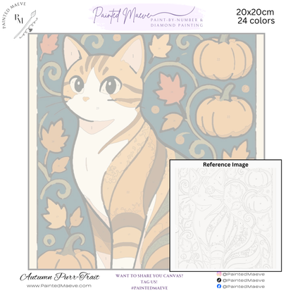 Autumn Purr-Trait: Paint-by-Number Collection (24/36/48 colors | No Frame)