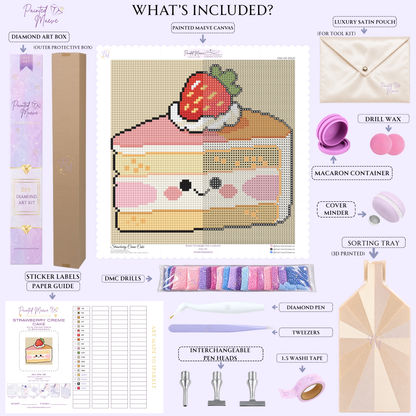 Strawberry Créme Cake Hand-Rendered Diamond Painting