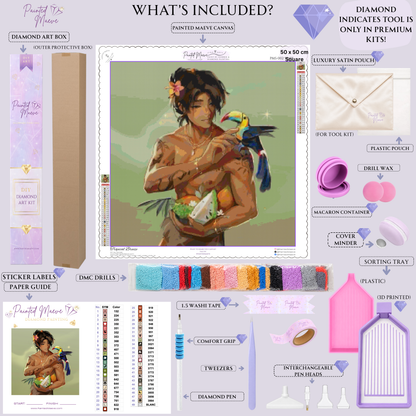 Tropical Breeze: Hybrid-Rendered Diamond Painting