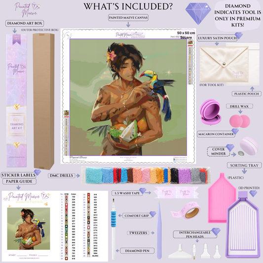 Tropical Breeze: Hybrid-Rendered Diamond Painting