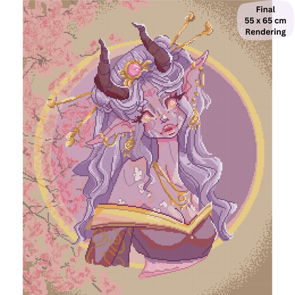 Lune: Hand-Rendered Diamond Painting