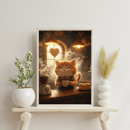 Kitty Barista: Paint-by-Number Collection (24/36/48 colors | No Frame)