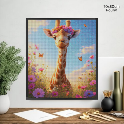 Sunny Giraffe Glow: Diamond Painting Collection