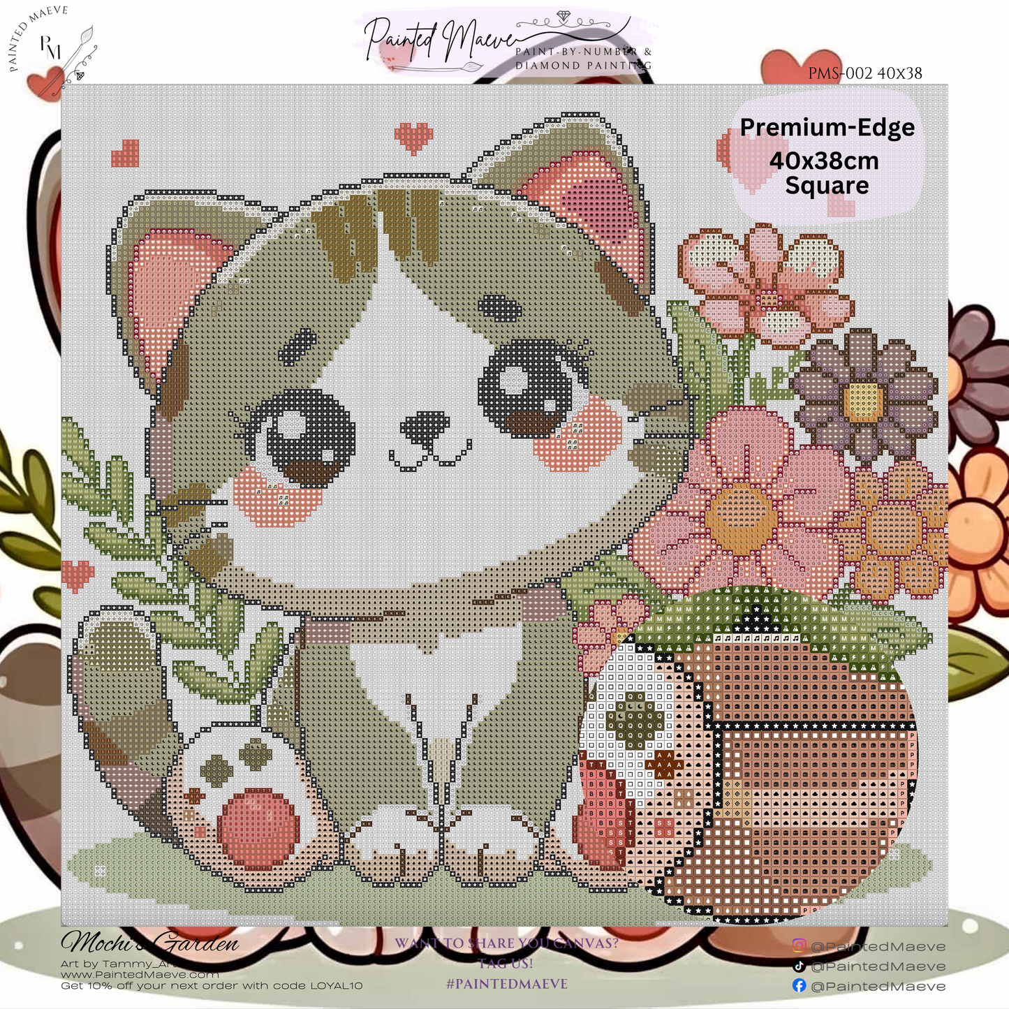 Mochi's Garden: Hand-Rendered Diamond Painting Collection