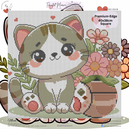 Mochi's Garden: Hand-Rendered Diamond Painting Collection