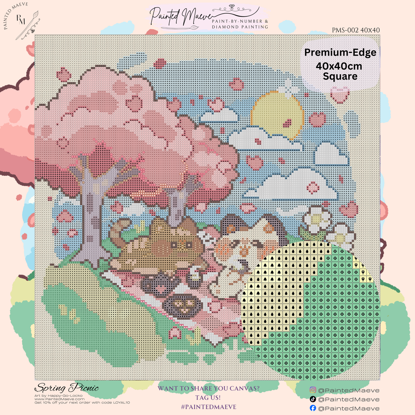 Spring Picnic: Hand-Rendered Diamond Painting Collection