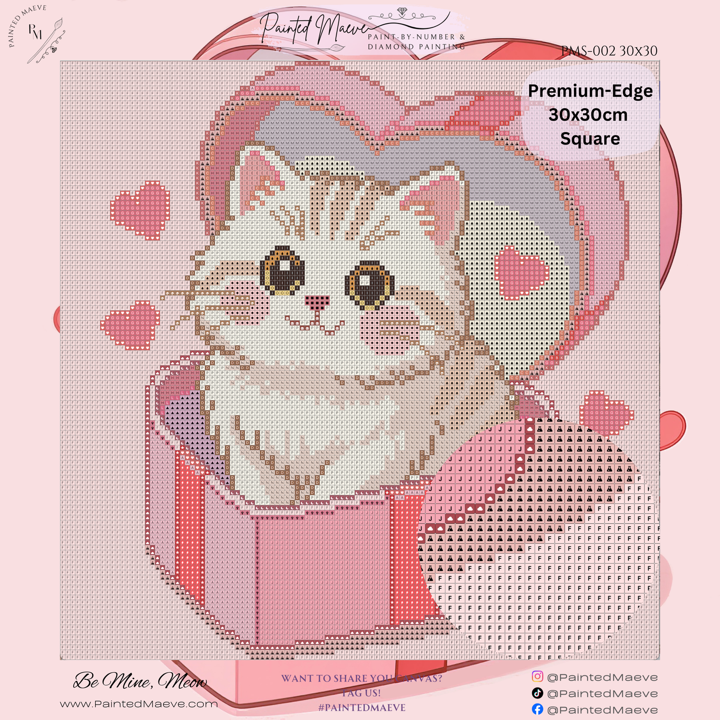 Be Mine, Meow: Hand-Rendered Diamond Painting Valentine Collection