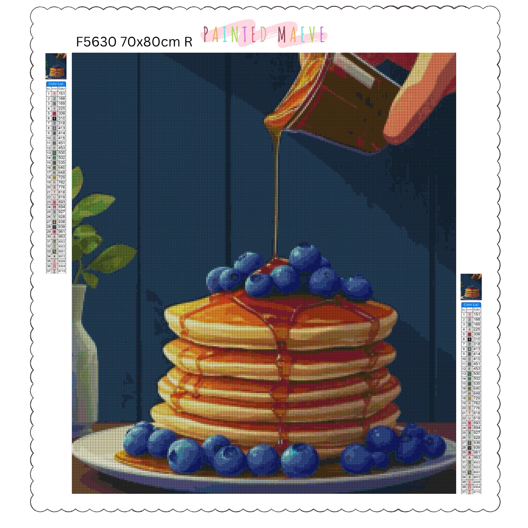 Blueberry Pancakes: Diamond Painting Collection