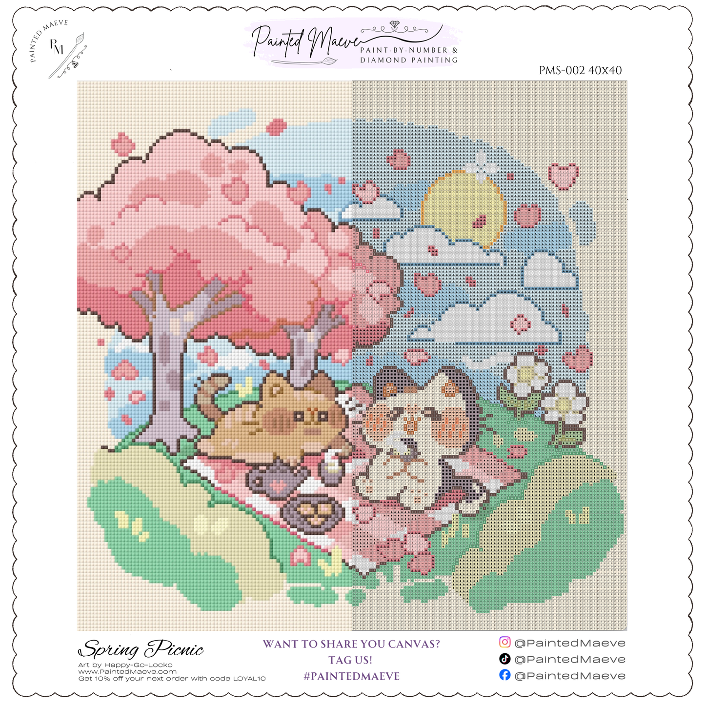 Spring Picnic: Hand-Rendered Diamond Painting Collection