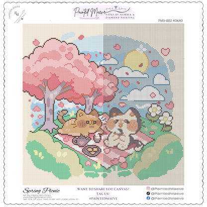 Spring Picnic: Hand-Rendered Diamond Painting Collection