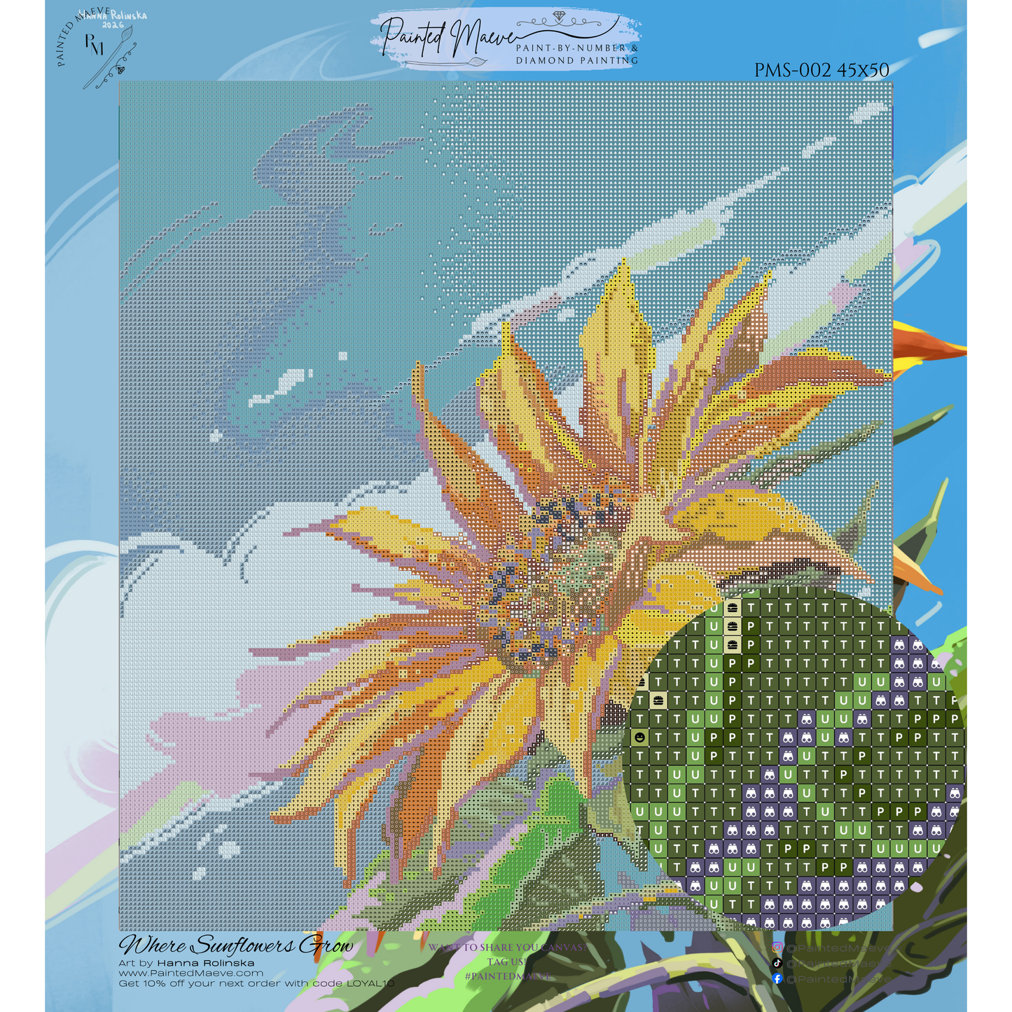 Where Sunflowers Grow: Hand-Rendered Diamond Painting