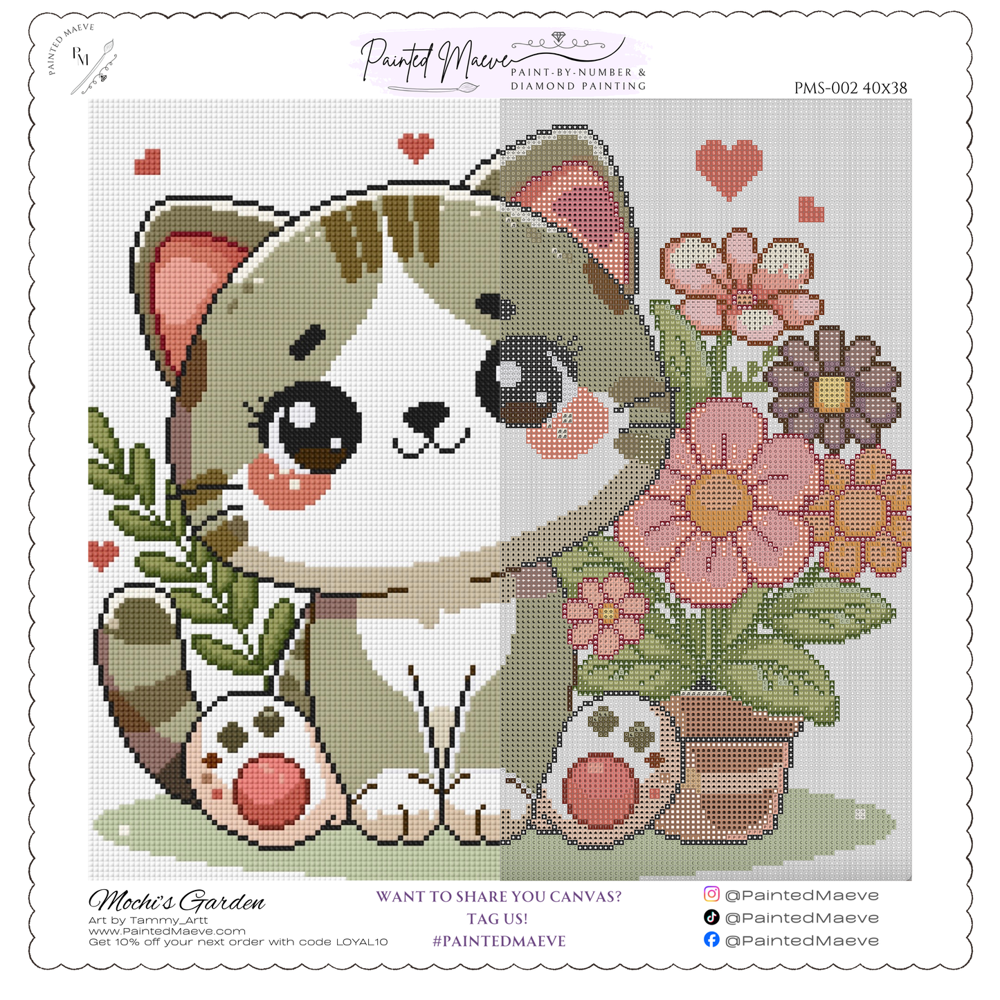 Mochi's Garden: Hand-Rendered Diamond Painting Collection