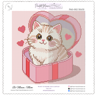 Be Mine, Meow: Hand-Rendered Diamond Painting Valentine Collection