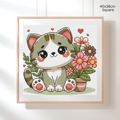 Mochi's Garden: Hand-Rendered Diamond Painting Collection