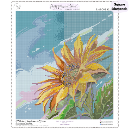 Where Sunflowers Grow: Hand-Rendered Diamond Painting