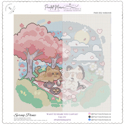Spring Picnic: Hand-Rendered Diamond Painting Collection