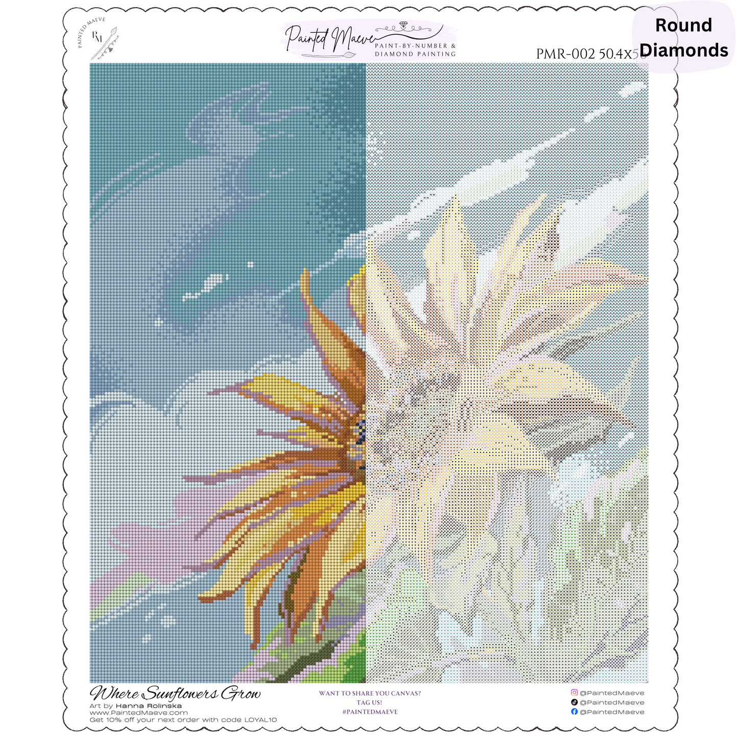 Where Sunflowers Grow: Hand-Rendered Diamond Painting
