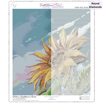 Where Sunflowers Grow: Hand-Rendered Diamond Painting
