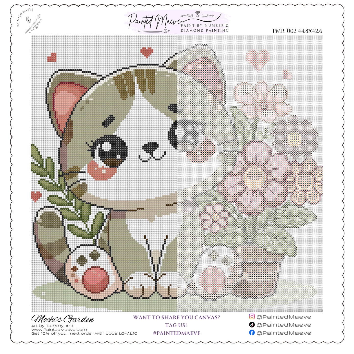 Mochi's Garden: Hand-Rendered Diamond Painting Collection