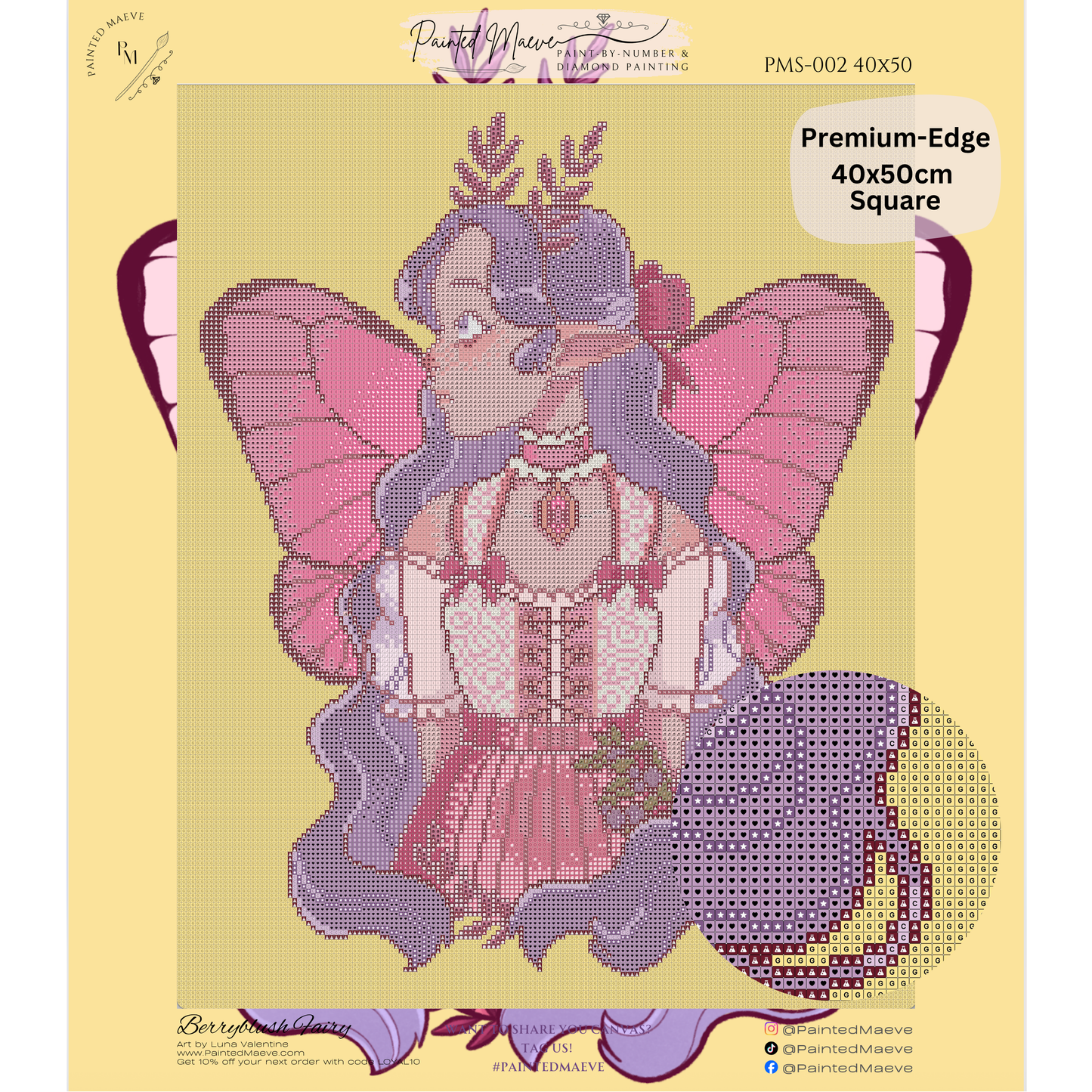 Berryblush Fairy: Hand-Rendered Diamond Painting Collection