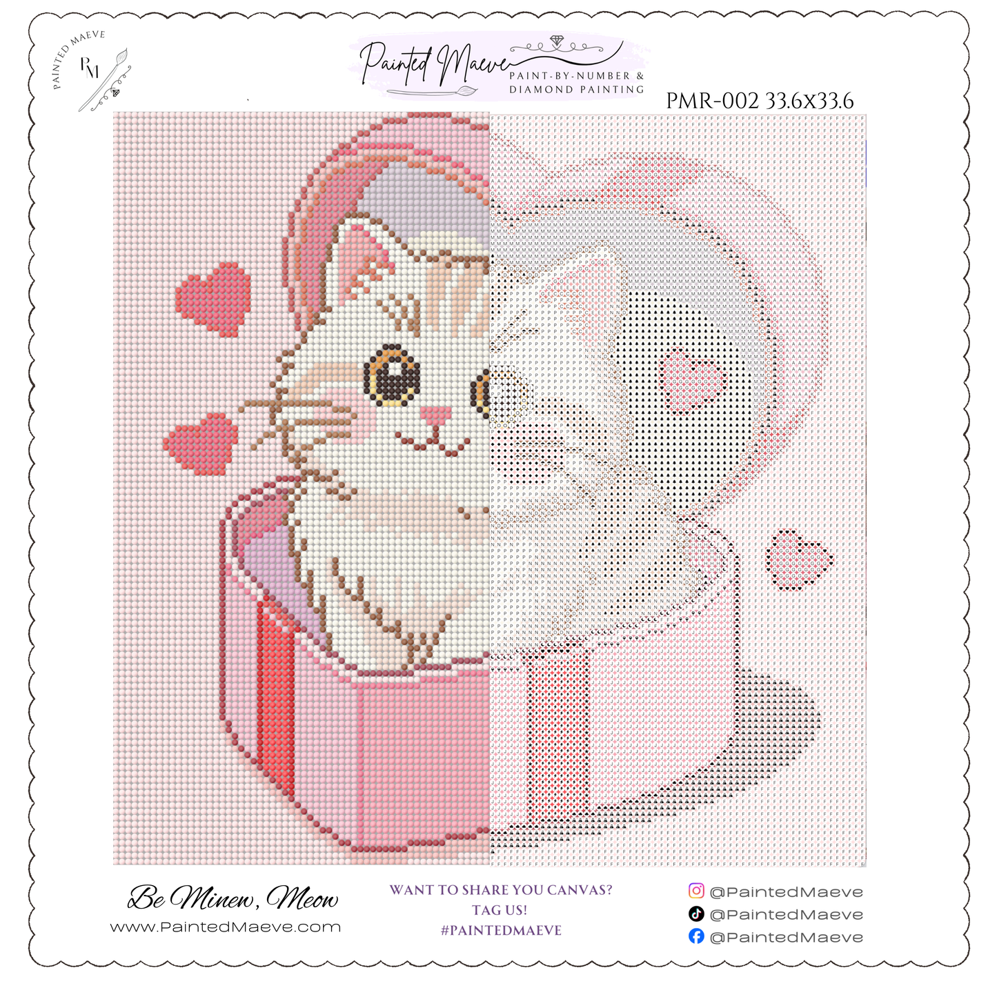 Be Mine, Meow: Hand-Rendered Diamond Painting Valentine Collection