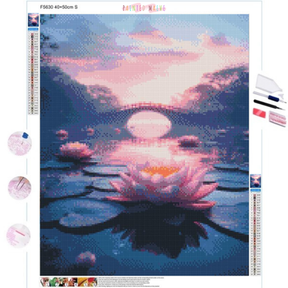 Water Lily Reflection: Diamond Painting Collection