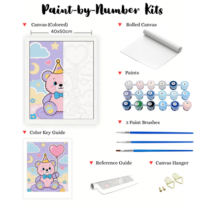 Party Teddy: Paint-by-Number Collection (24/36/48 colors | No Frame)