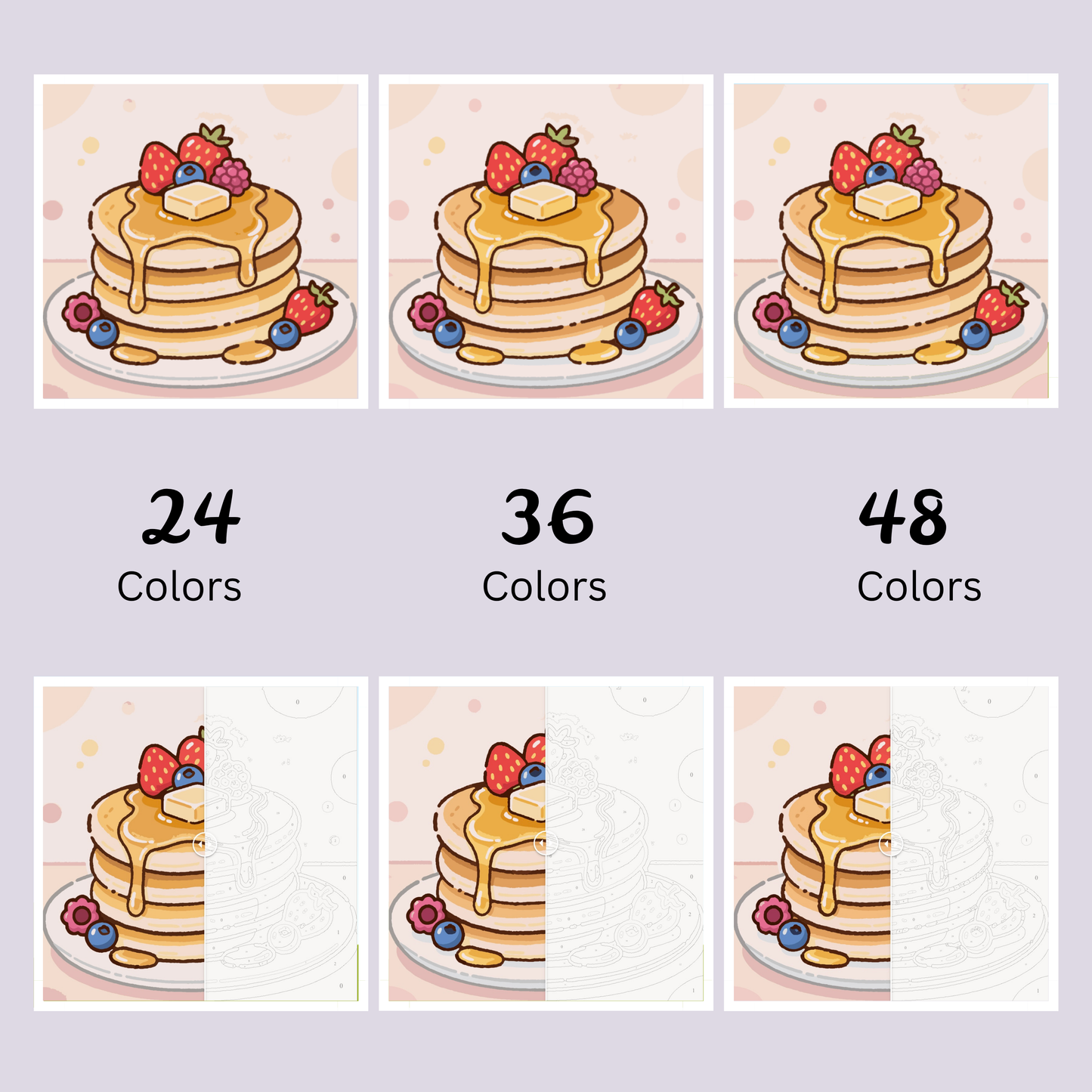 Maple Berry Stack: MINI Paint-by-Number Collection (24/36/48 colors | No Frame)