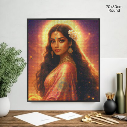 Indian & Marigolds: Diamond Painting Collection