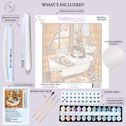 Autumn Bubble Bath: Paint-by-Number Collection (24/36/48 colors | No Frame)