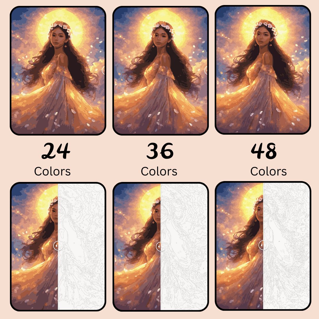 Filipina Grace : Paint-by-Number Collection (24/36/48 colors | No Frame)