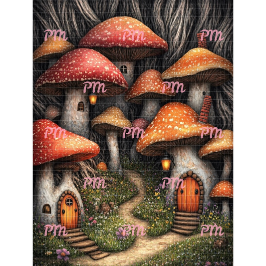 Tiny Mushroom Village: Diamond Painting Collection
