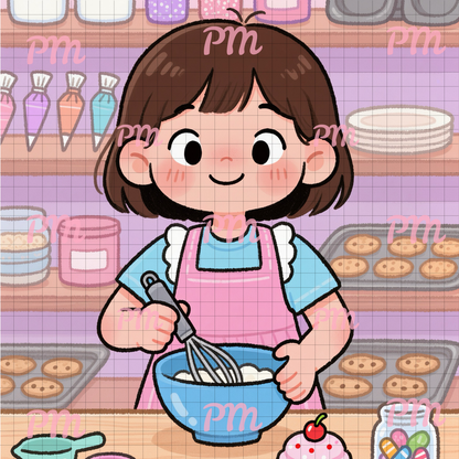 Sweet Little Baker: Hand-Rendered Diamond Painting Collection