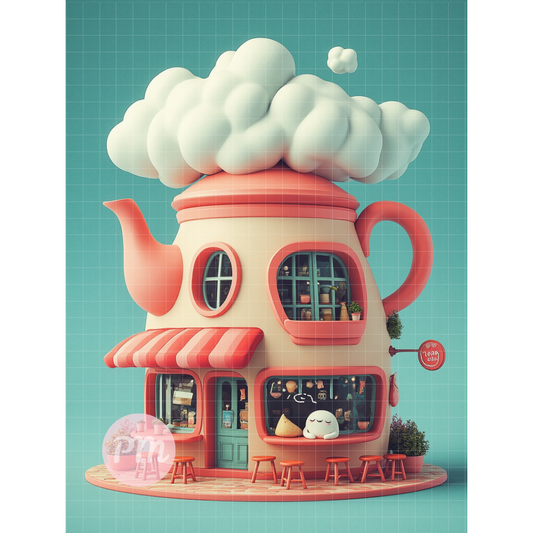 Tea Time Cafe: Paint-by-Number Collection (24/36/48 colors | No Frame)