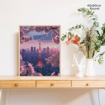Cherry Blossom Glow: Diamond Painting Collection