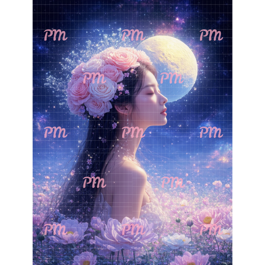 Moonlit Blossom Enchantress: Diamond Painting Collection