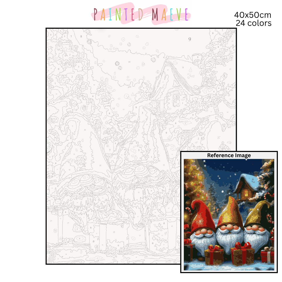 Gnome for the Holidays: Paint-by-Number Christmas Collection (24/36/48 colors | No Frame)