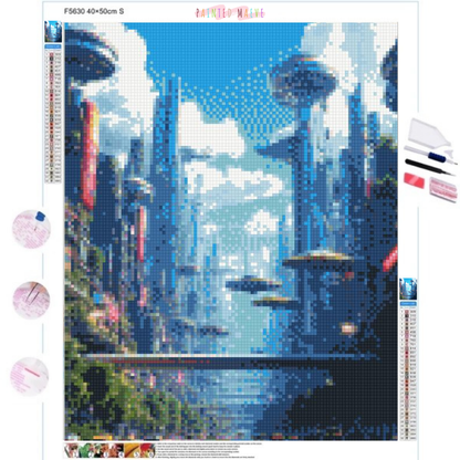 Skyward Metropolis: Diamond Painting Collection