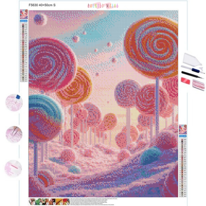 Lollipop-Land Forest: Diamond Painting Collection