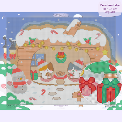 Christmas Cabin Hand-Rendered Diamond Painting