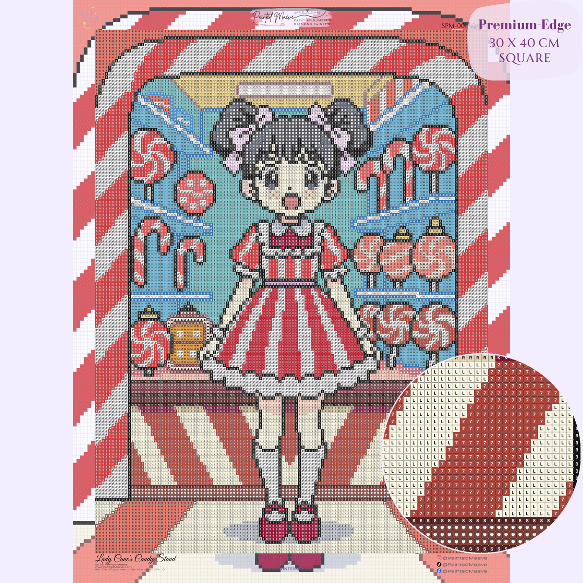 Lady Cane's Candy Stand Hand-Rendered Diamond Painting
