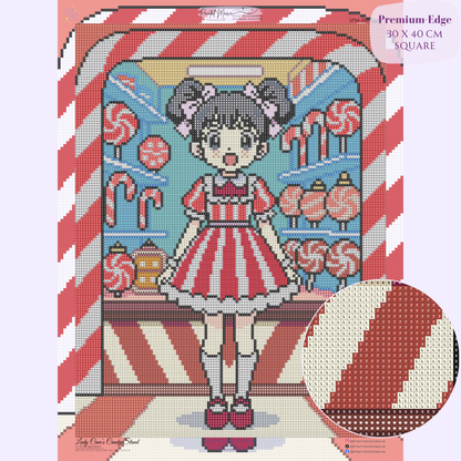 Lady Cane's Candy Stand Hand-Rendered Diamond Painting