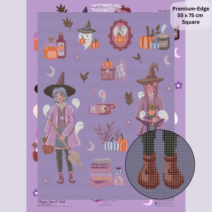 Pumpkin Spice & Spells: Hand-Rendered Diamond Painting