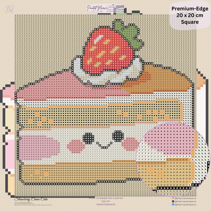 Strawberry Créme Cake Hand-Rendered Diamond Painting